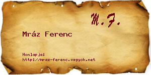 Mráz Ferenc névjegykártya